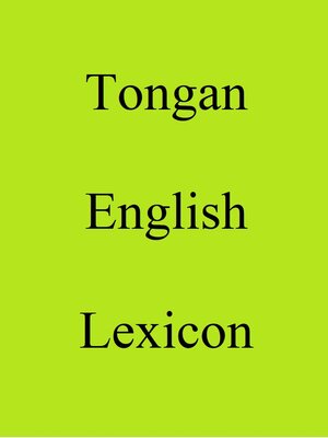 cover image of Tongan English Lexicon